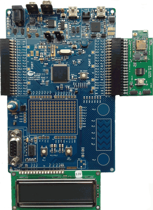 Cypress PSOC 3 with Inventek interposer