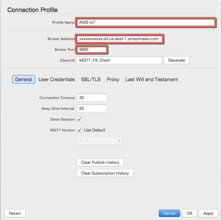 Inventek Systems eS_WiFi Demo project connection profile general settings