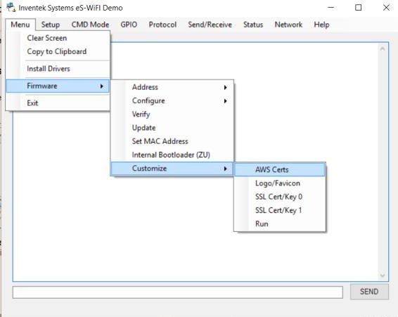 Inventek Systems eS_WiFi Demo user interface